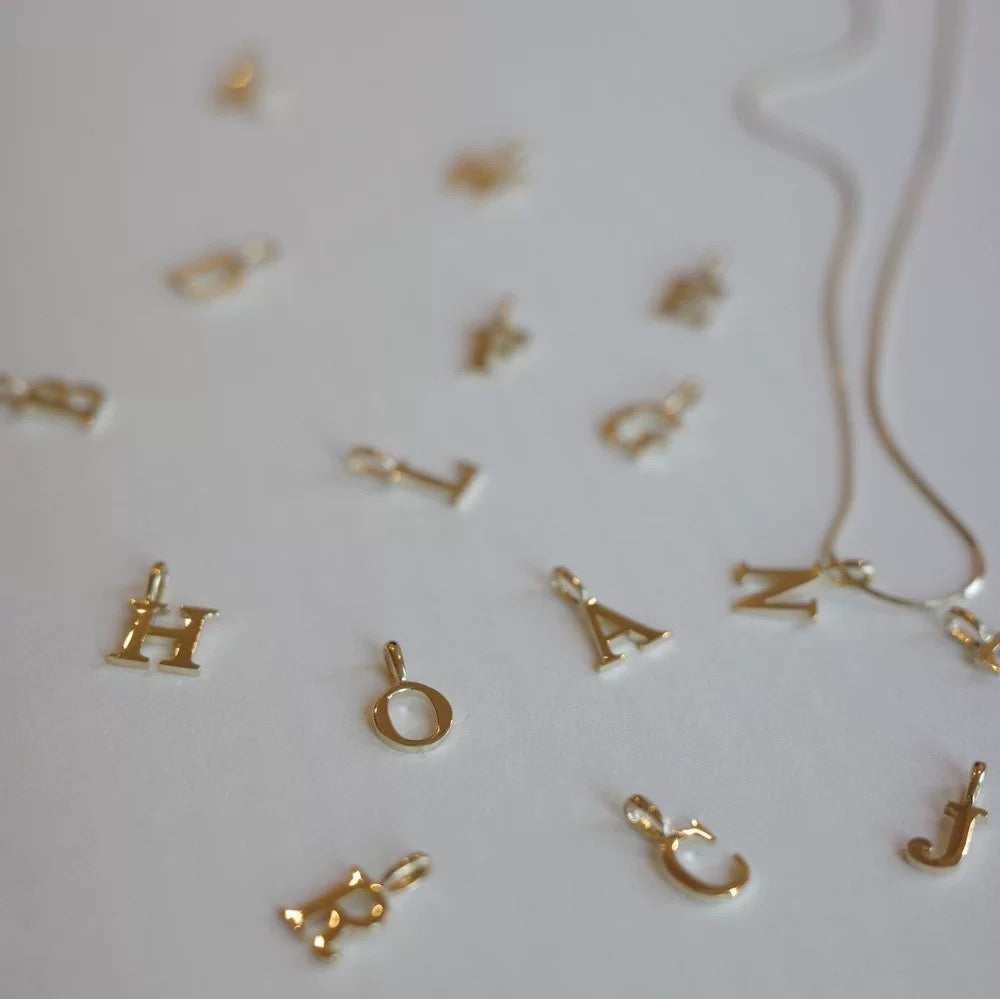 2 in 1 - Gold Alphabet Initial with Mini Pearl Necklace
