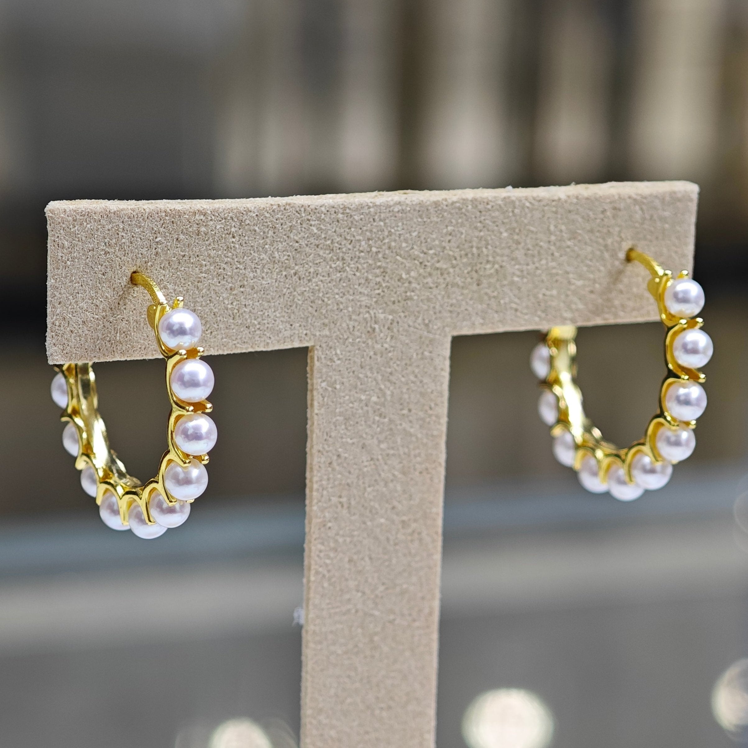 Golden Crescent Hoop Earring