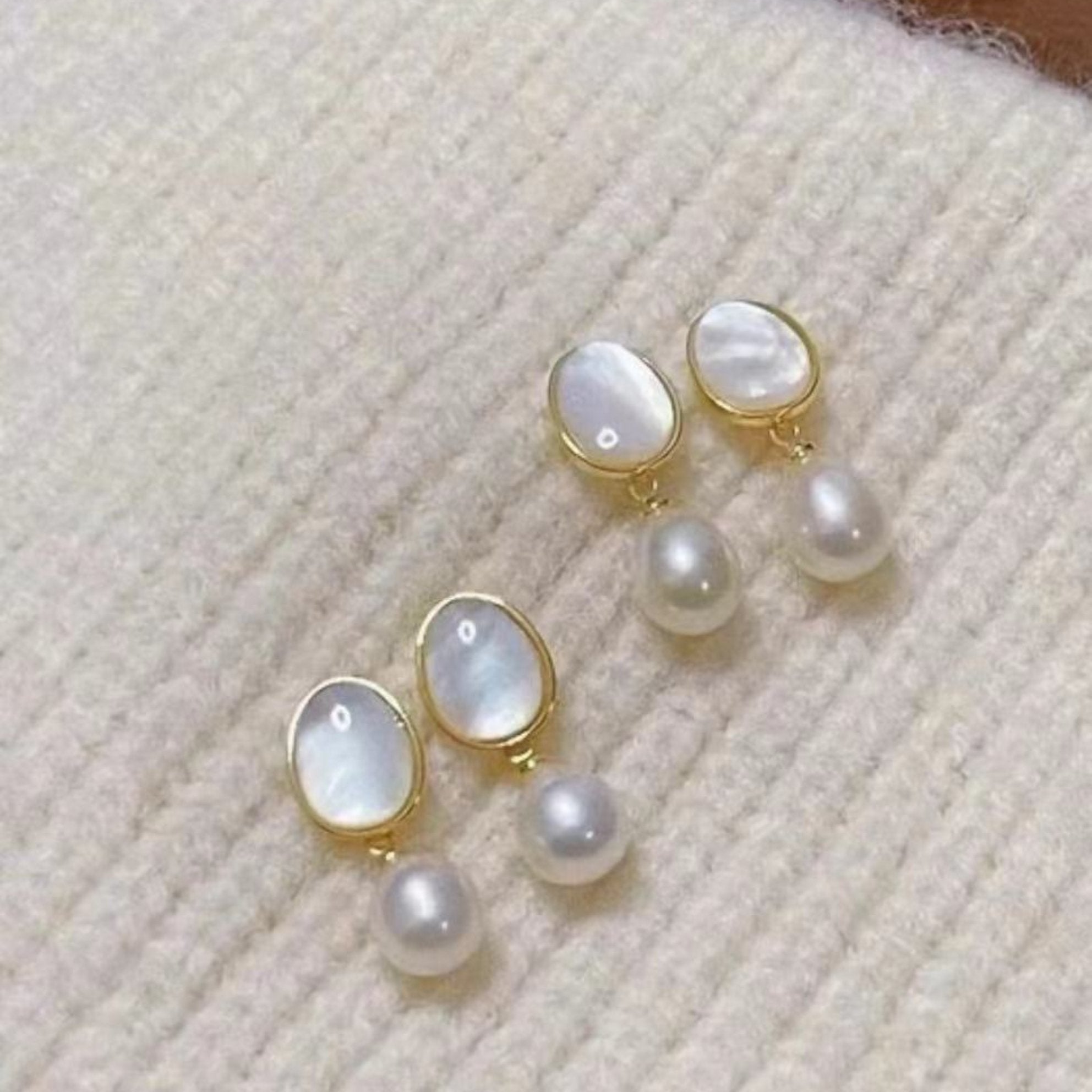 Iridescent Pearl Drop Earrings