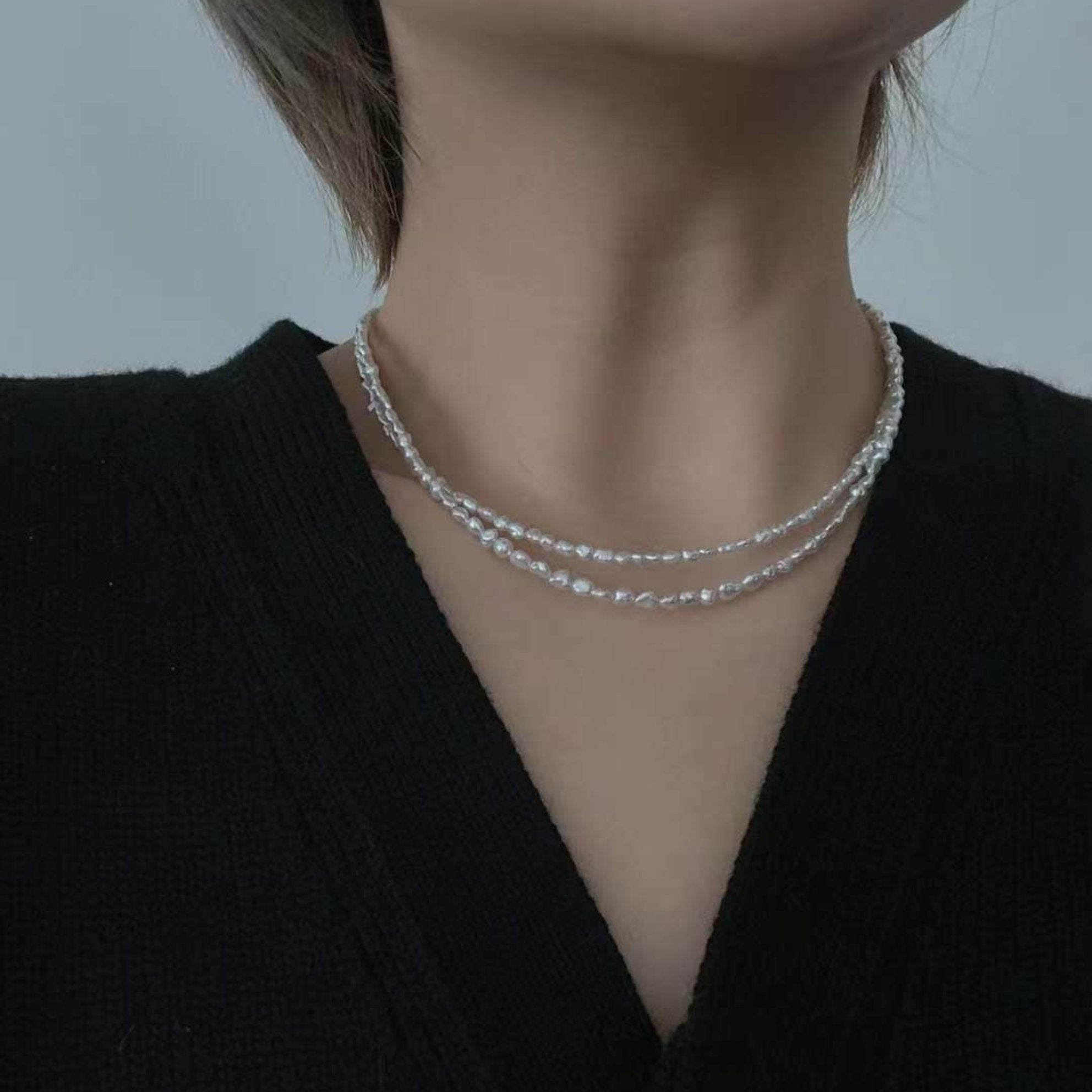 Whispers of the Sea Keshi Pearl Necklace