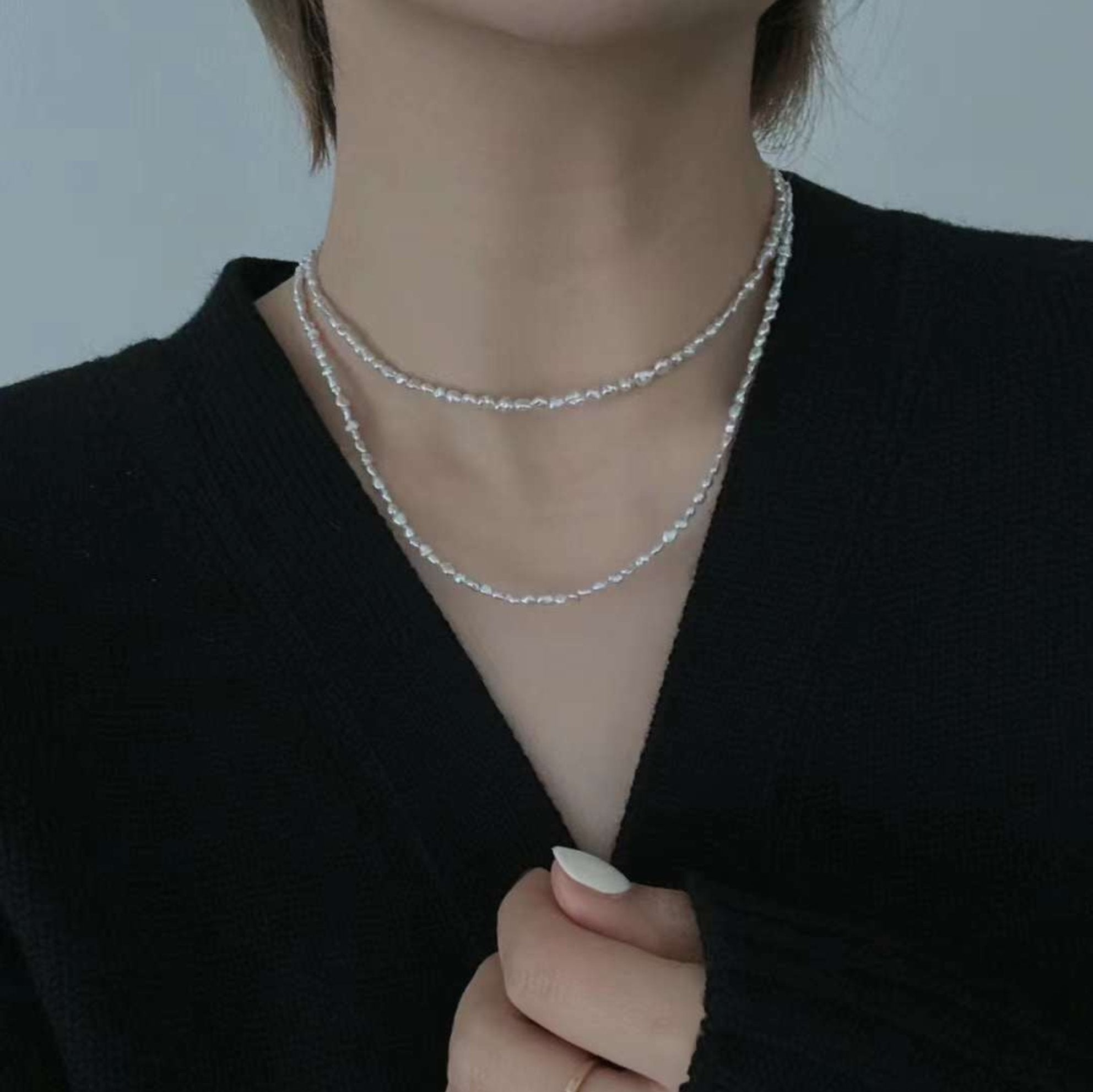 Whispers of the Sea Keshi Pearl Necklace