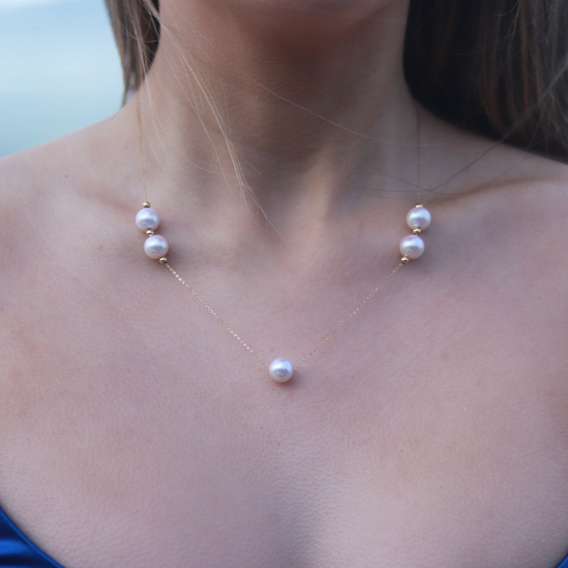 Five-Pearl Necklace with Different Wearing Styles