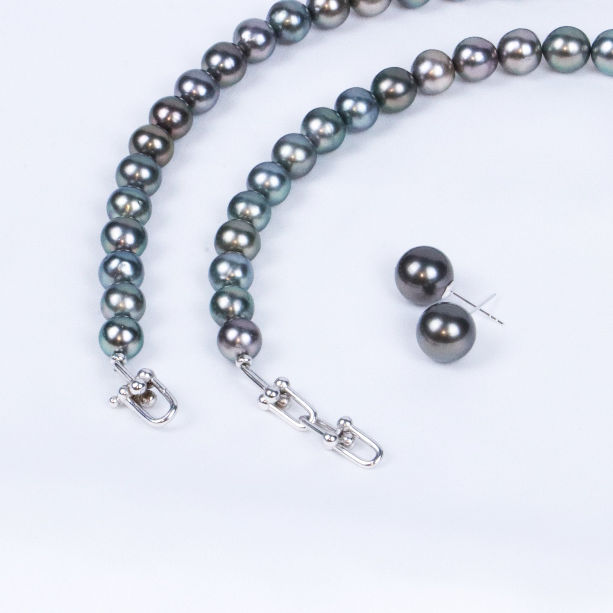 11-12mm Black South Sea Pearl Earrings