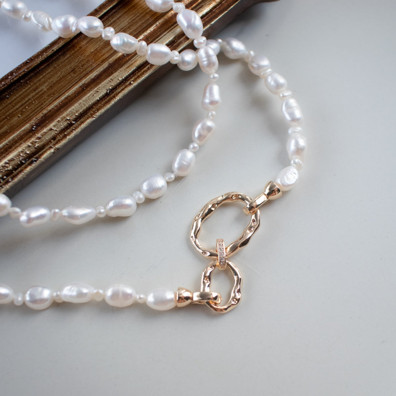 Freshwater Baroque Double Layer Necklace