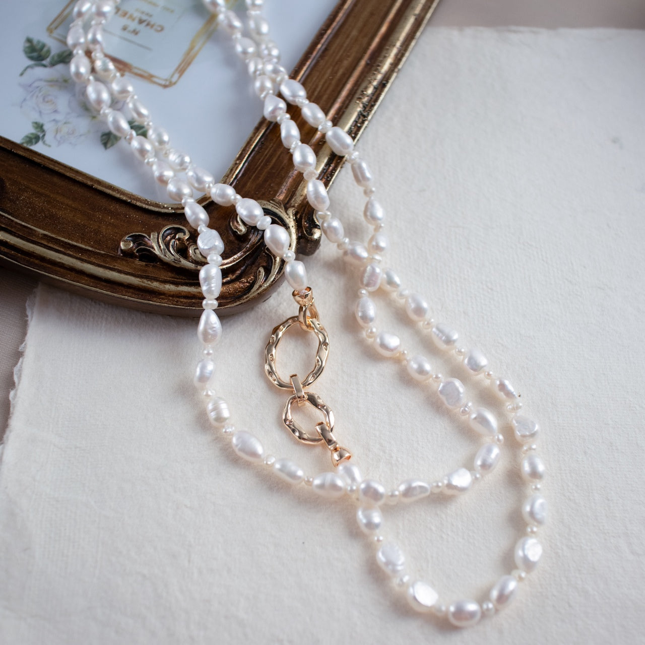Freshwater Baroque Double Layer Necklace