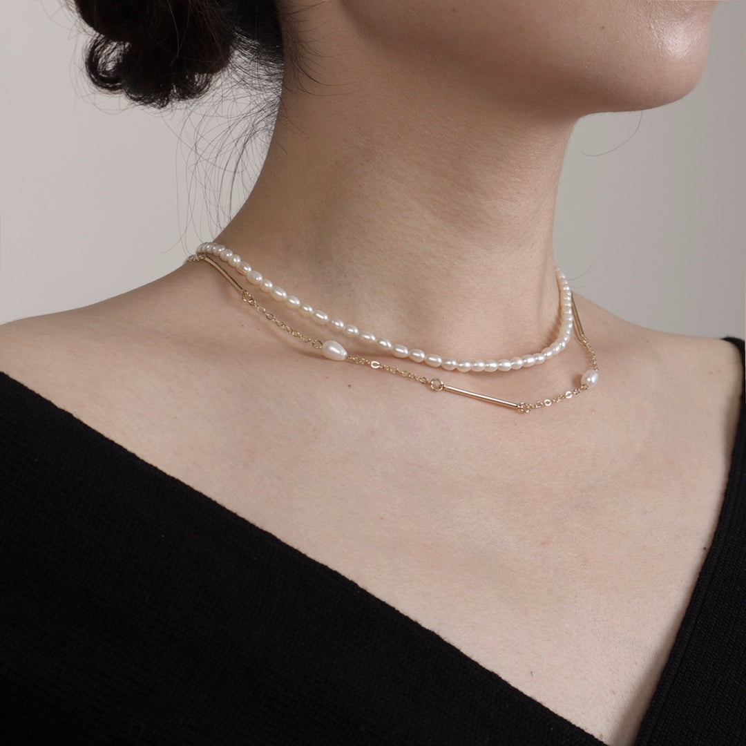 Starlight & Baby Pearl Layered Necklace Set