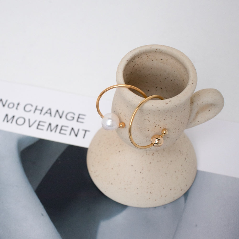 Freshwater Pearl Minimalist Hoop Earrings