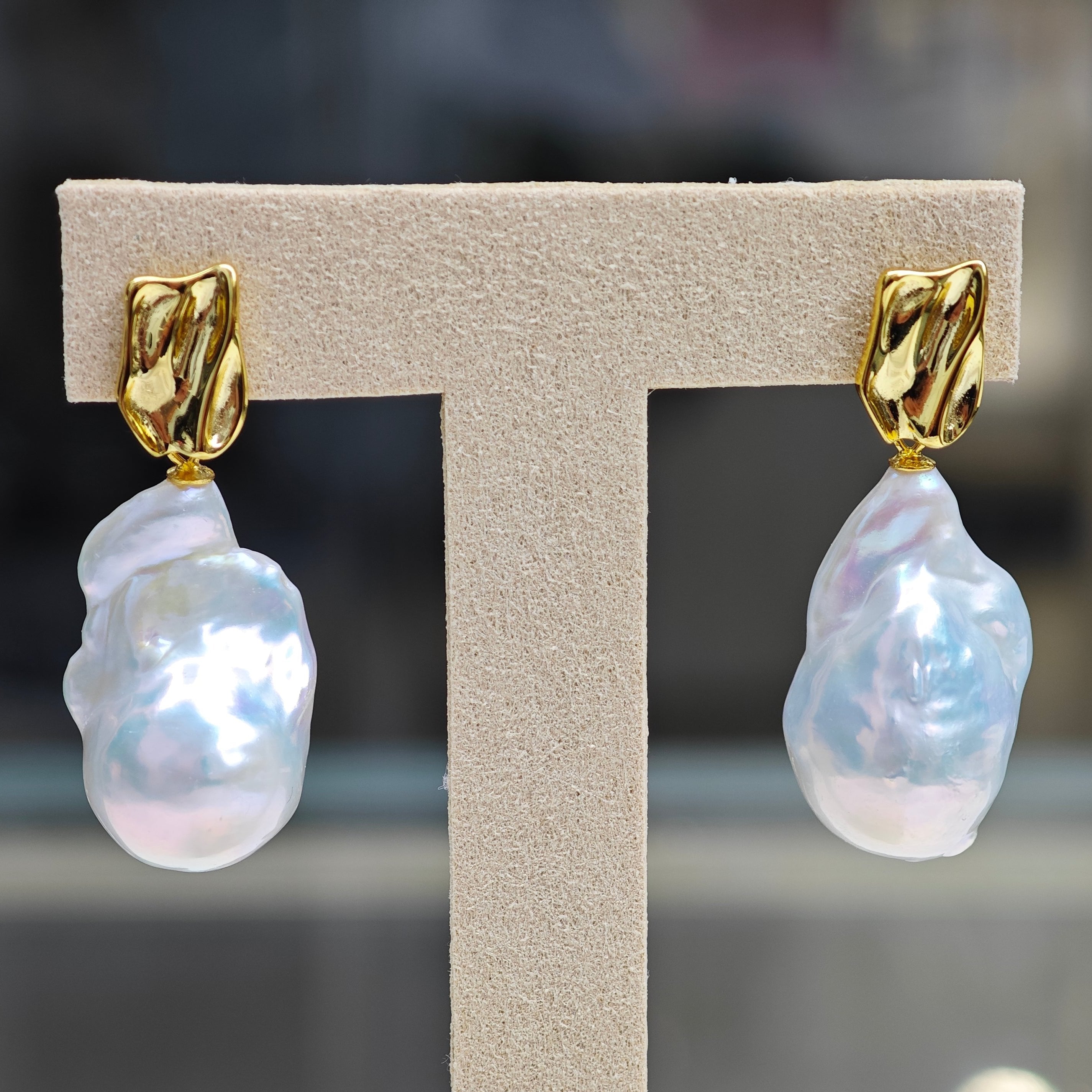 Avant-Garde Baroque Freshwater Pearl Earring