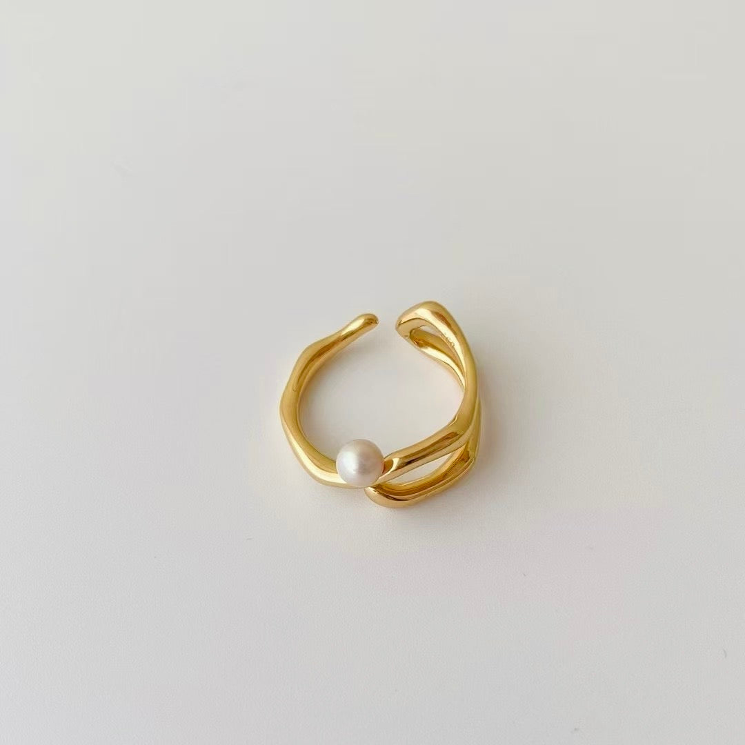 Freshwater Pearl Open Ring – Gold Vermeil on Sterling Silver
