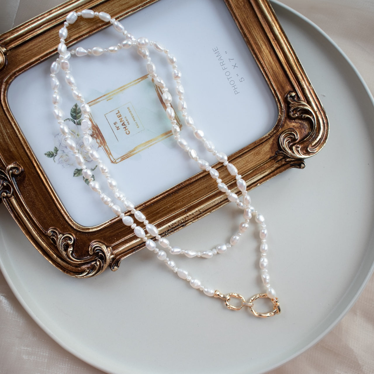 Freshwater Baroque Double Layer Necklace