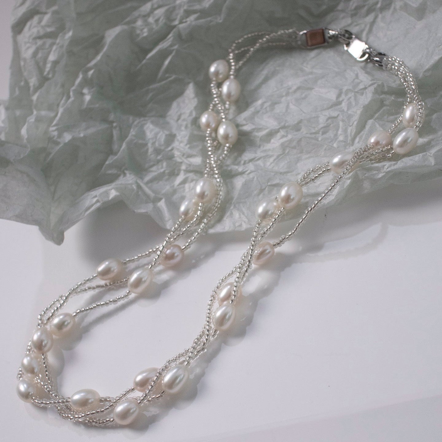 Handmade Double-Wrap Pearl & Czech Glass Set