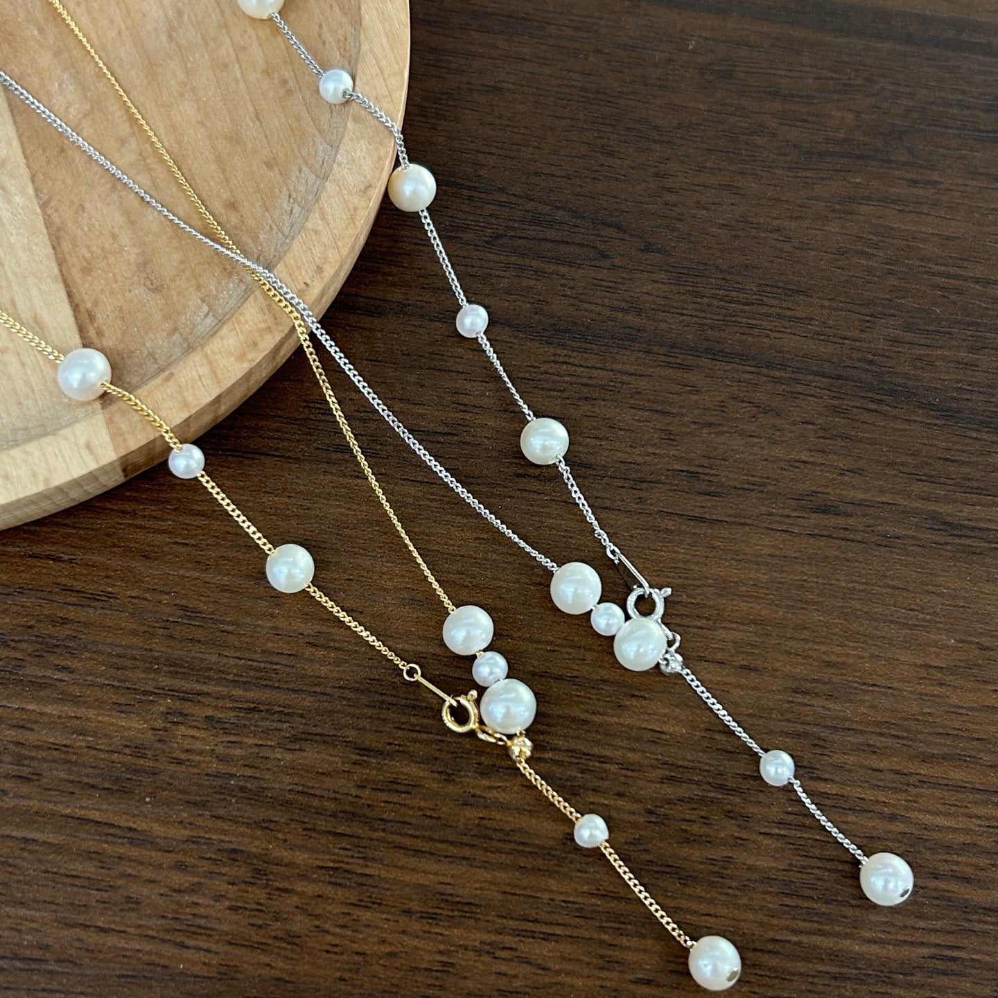 Y-Shape Floating Pearl Necklace