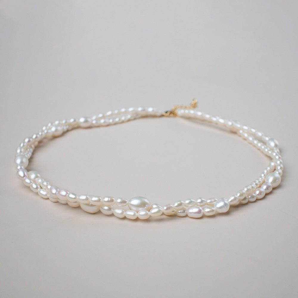 Handcrafted Double-Layer Baroque Pearl Necklace