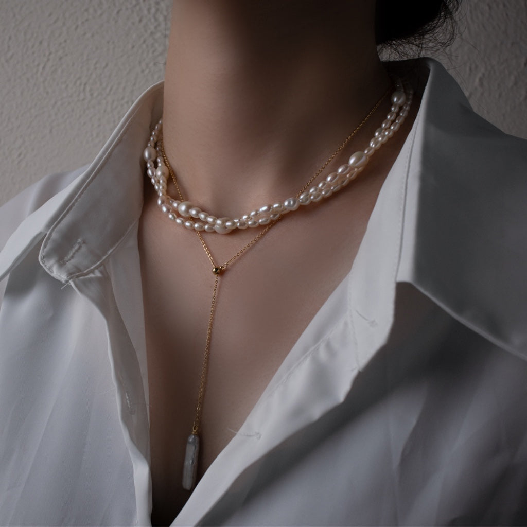 Handcrafted Double-Layer Baroque Pearl Necklace