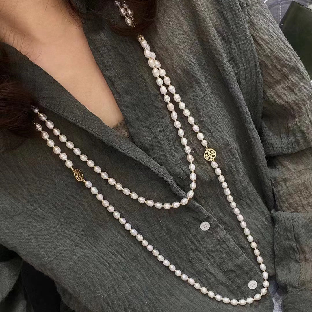 Modern Oriental Long Pearl Necklace - 190cm Multi-Style Design